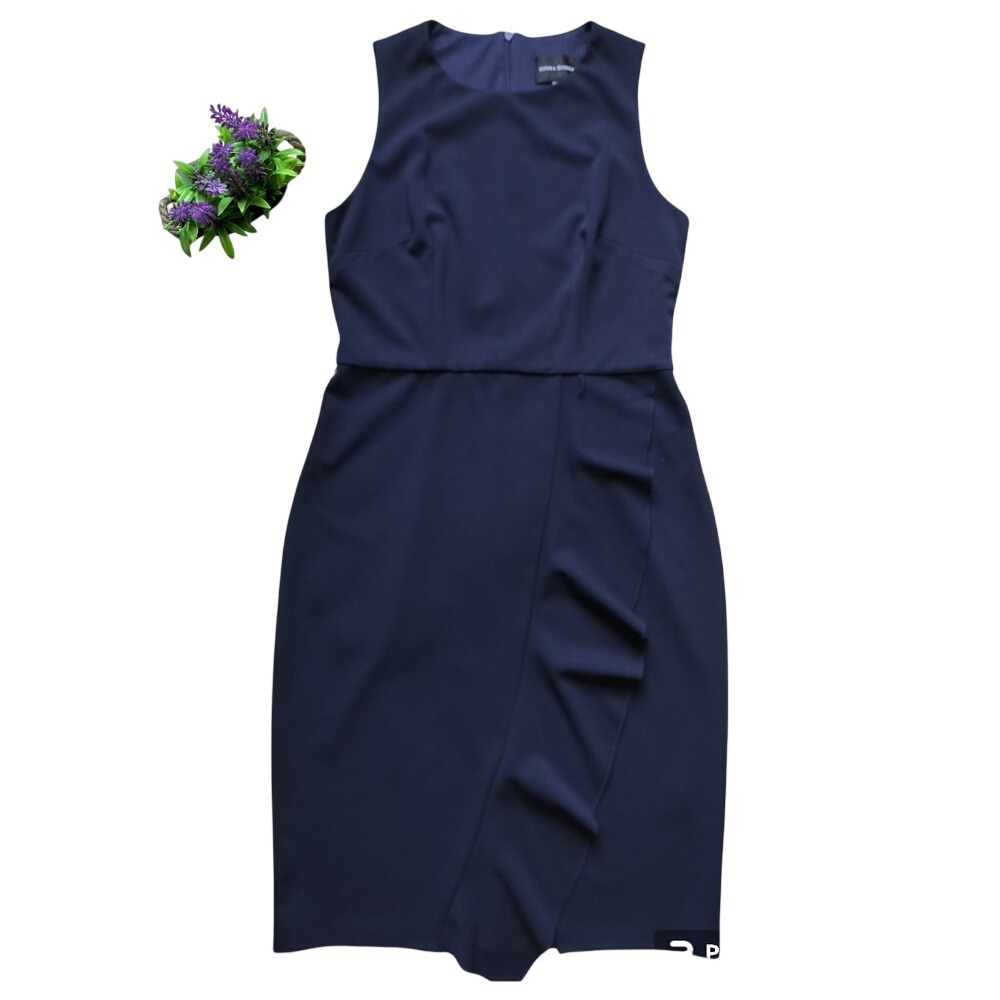 Donna‎ Morgan Women's Blue Ruffle Detail Sleeveless Casual Dress Size 8